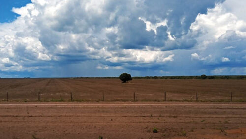 Foto da área destinada ao plantio de commodities de grãos localizada na Bahia, entre os municípios de Barreiras e Luís Eduardo Magalhães